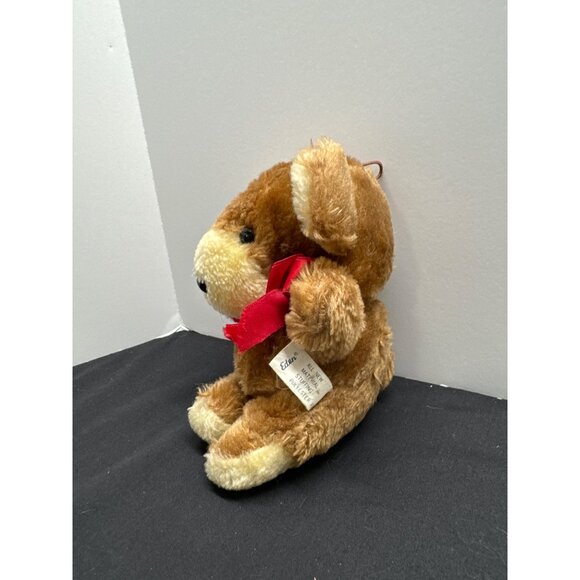 Vintage Eden Toys Plush Teddy Bear Stuffed Animal With Red Bow Red Tongue Gift I - Picture 2 of 6